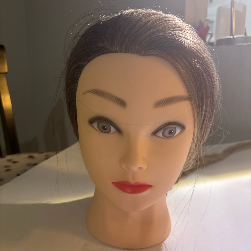Women's Hair Mannequin Head with Brown Hair